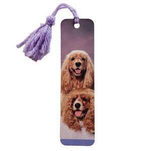 Vintage 80s Cocker Spaniel puppy dogs Bookmark Ron Kimball 1988, Photique H-1543